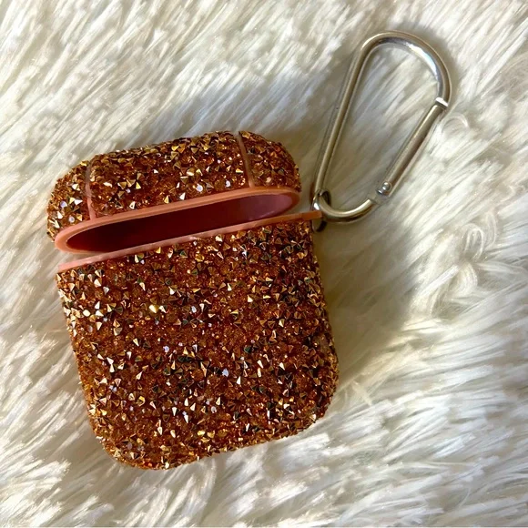 Sparkly Rose Gold (1st Gen) AirPods Case - Picture 2 of 5